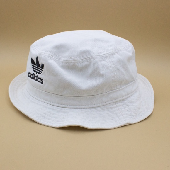 Adidas White Bucket Cotton Twill Hat Women's Size OSFM - Picture 2 of 6